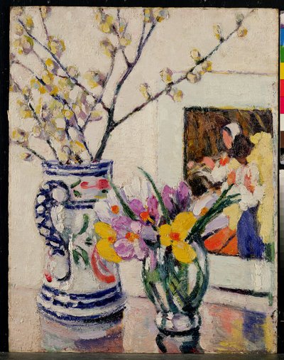 Still Life with Flowers in a Vase by Rowley Leggett